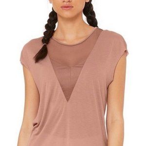 Alo Yoga Descent Short Sleeve Top in Smoky Quartz